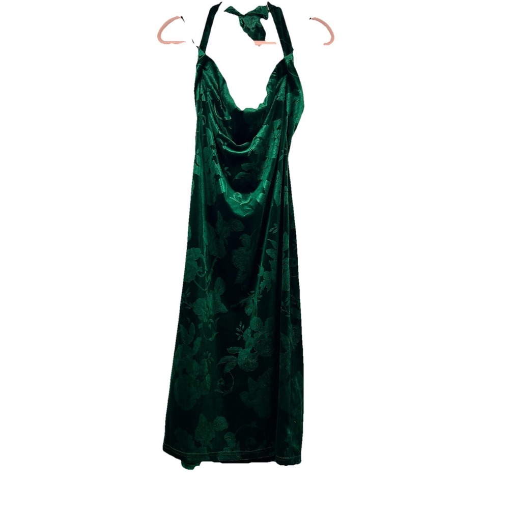 Fab'rik Isla Velvet Burnout Floral Dress S NWT Emerald Green Gothic Romantic Y2K